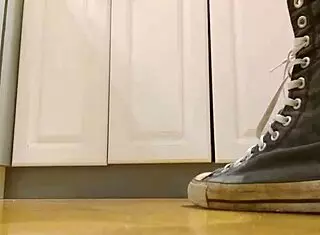 Converse sneakers trigger massive orgasm explosion