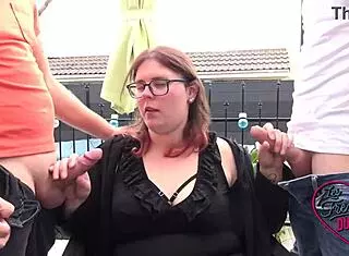 gwen the chubby french slut devours in lingerie threesome