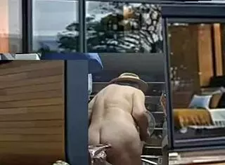 Amateur crossdresser barefoot feet tease in homemade retro update