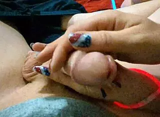 Hey babe, watch my 4th of July close-up handjob with dripping cum on my pretty nails?