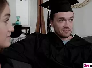 after graduation teen stepsis rides stepbro's cock pov