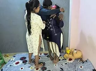 desi mother-daughter duo rims and creampies in exclusive indian threesome