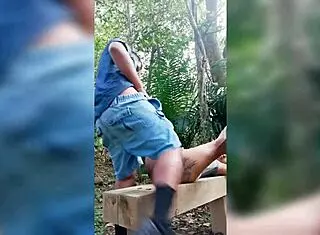 damn leyne rodriguez rides cock hard in colombian natural park