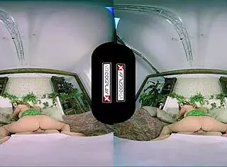 poison ivy cosplay vr features stunning redhead in garage getting smashed hard