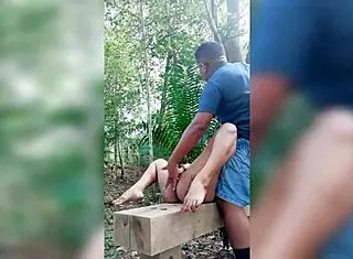 damn leyne rodriguez rides cock hard in colombian natural park