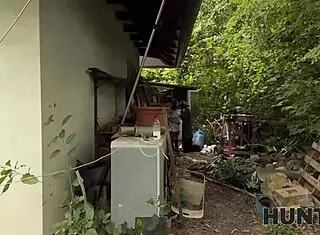 hunter picks up hot czech gypsy brunette for outdoor cowgirl pussy ride