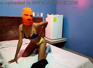 my brunette stepsis wants halloween hotel fuck shakes naked for me