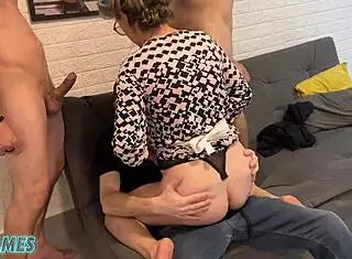 friends wrecked grandma's ass what a slutty creampie mess!