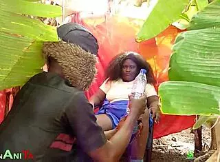 cute black herbal lady bends over public for rough doggy creampie pounding