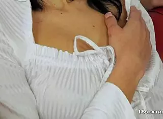 classy babe monica in lingerie gets bent over doggystyle banged hard by group.