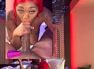 ebony deepthroats big black cock sloppy till ceiling stars facial!