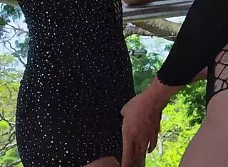 Fucking Friend Hard on Balcony View