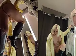 Hidden Cam Spies Juicy Pussy Upskirt in Dressing Room