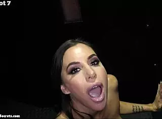 gia derza gags deep on monster cock at gloryhole cum fest