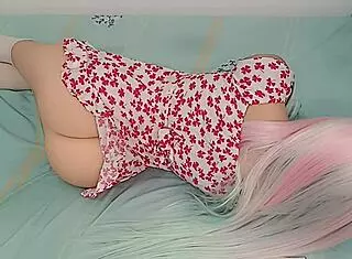 Adorable petite stepdaughter toy roleplay tease