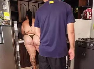 Stepmom Fucks Stepson Kitchen Mouth Cumshot