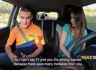 Italian slut sucks off dmv guy in backseat!