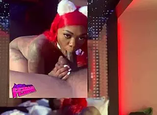 ebony deepthroats big black cock sloppy till ceiling stars facial!