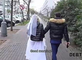 loan guy fucks desperate blonde bride pov to clear her debt... so risky!