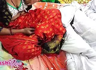 Indian bhabi sakshi's hot saree pussy pounding with dirty talk creampie