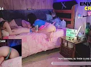 Cam girl stud blows his load too soon live on stream