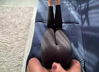cumshot drips on virgin stepsis tight legging-clad bubble ass