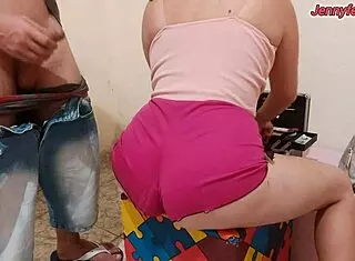 stepdaddy see my tight latina ass sticking out in shorts wanna bend me over doggystyle