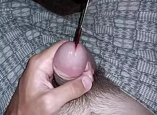 Glasses Temples Stretch Urethra on Monster Cock
