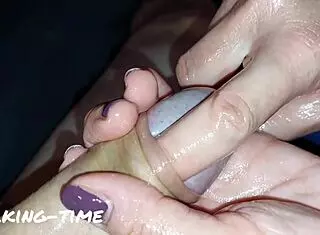 WIFE'S OILED MISTRESS MILKS MONSTER COCK GLANS!