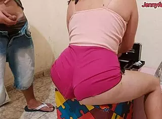 stepdaddy see my tight latina ass sticking out in shorts wanna bend me over doggystyle