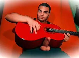 sexy caballero strokes 18cm cock guitar till explosion! 🔥🎸💦