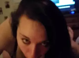 Fat BBW Girlfriend Gags on Cock in Deepthroat Frenzy