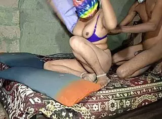 Desi indian step-sister sneaks nasty fingering sex video homemade