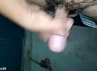 Girlfriend Handjob My Thick Hairy Natural Cock Closeup