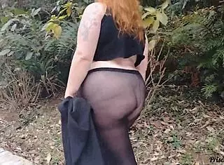 Priscila Novinha See-Through Skirt No Panties Flashing Big Tits Streets
