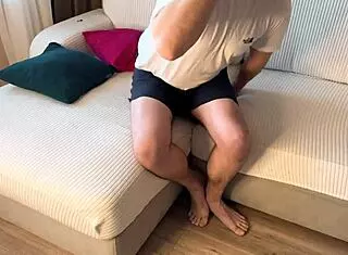 Friend Uses Wife's Tiny Pussy Deepthroat to Settle Debt Russian Amateur