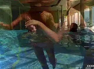 serbian and russian lesbos tease in underwater bath scene