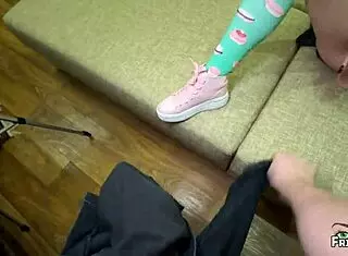 Stepdad Trains Stepdaughter Fucking Two Cocks Before Halloween Creampie