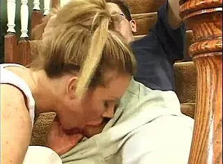 18yo Petite Blonde Takes Double Penetration Facial in College Threesome