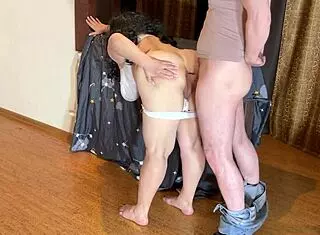 Mature BBW Sucks Cock Then Takes Anal in Panties