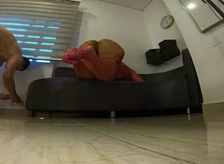 Colombian slut bends for raw doggystyle navidad creampie