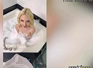 Victor Ray Films Stepsis Britt Blair Deepthroating and Riding His Cock Poolside