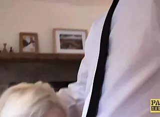 master smashes bound summer ray's big tits in garage domination