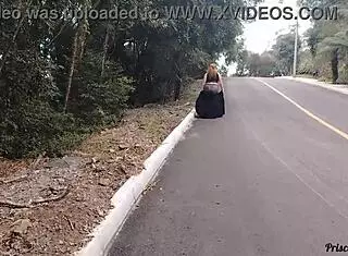 Priscila Novinha See-Through Skirt No Panties Flashing Big Tits Streets