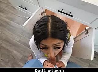 stepdaddy can't resist eating out his stepdaughter's young pussy anymore!