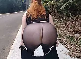 Priscila Novinha See-Through Skirt No Panties Flashing Big Tits Streets