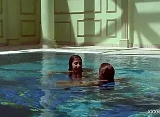 serbian and russian lesbos tease in underwater bath scene