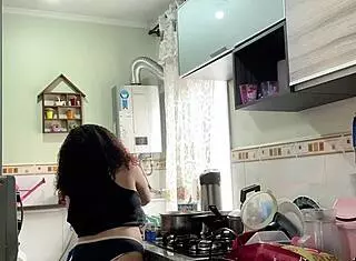 Chubby Latina Housewife Cooks In Panties Big Ass Belly Jiggles