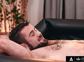 New Masseuse Gal Ritchie Fucks Coach in Slippery Nuru Session