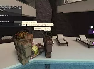 latina tanning poolside deepthroats three monster cocks